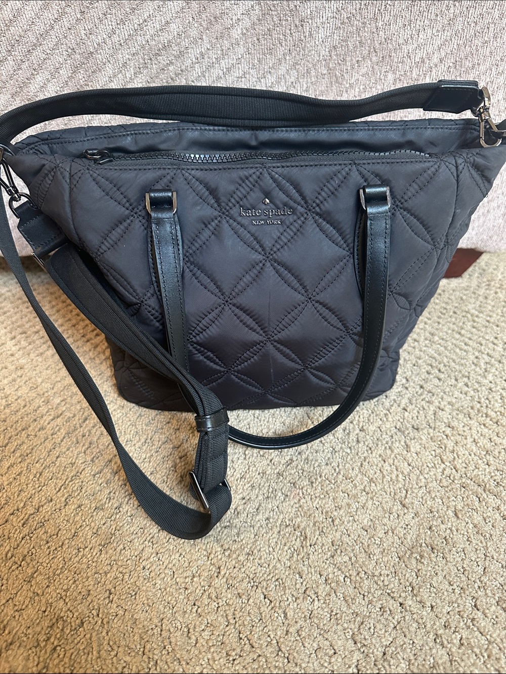 kate spade Quilted Nylon Shoulder Bag in Black WKRU7031